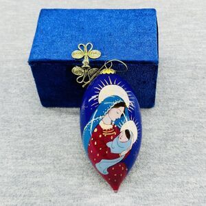 PIER 1 IMPORTS - Li Bien 2013 Teardrop Mary & Jesus Christmas Ornament  OR